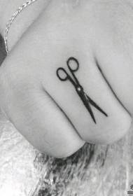 Finger small fresh scissors tattoo pattern