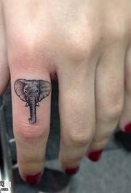 Finger elephant tattoo pattern