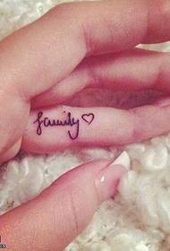 Láska srdce tetovanie na prst