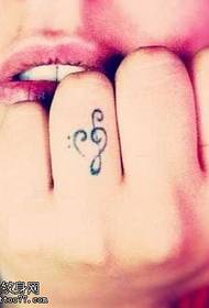 Finger small note tattoo pattern