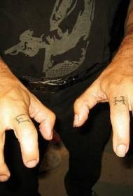 Делот за прсти црна натпис шема со тетоважа шема