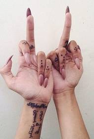 Простая татуировка на запястье пальца