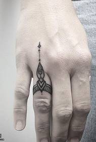 Tattoo ringtattoo op vinger