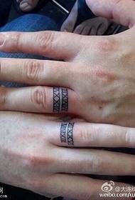 Patrón de tatuaxe de anel simple con dedo