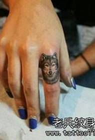 Набір зображень із малюнками татуювання пальця на пальці супер важкої вовчої голови