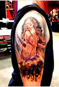 spalla originale dipinto molti disegni di tatuaggi di donne sexy