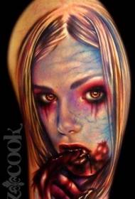 spalla strisciante tatuaggio di vampiro sanguinante