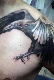 Врхунски дизајн црно-сивог узорка тетоваже врана