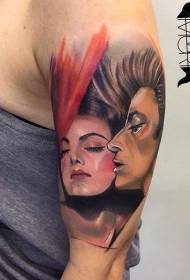 Model de tatuaj cuplu schiță culoare braț