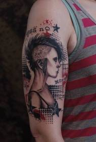 Tatuaggio punk donna stile software di elaborazione immagini PS