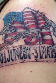 modello di tatuaggio logo militare USA colore spalla