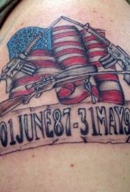 shoulder color US military logo tattoo pattern