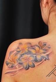 emakumezkoen sorbalda koloreko loreak Tatuaje argazkia
