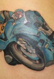 Shoulder color bicycle racer tattoo pattern