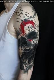 ombro nova escola estilo crânio tatuagem padrão