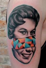 Surrealistesche Stil vu faarweger Geometrie Grafesch Fra Tattoo Bild