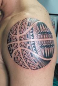 schouder zwart ongebruikelijk basketbal totem tattoo patroon