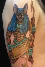 foto tatuaggio tribale mostro colore spalla maschile
