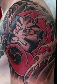 ძველი სკოლის სტილის ფერი tumbler მხრის tattoo