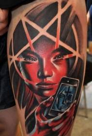 ramię nowy styl szkolny demon kobieta tatuaż wzór