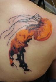 shoulder-colored good-looking jellyfish tattoo pattern