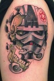 modello di tatuaggio zombie cavalleria tempesta colore spalla