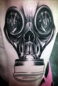 spalla incredibile teschio moderno maschera antigas tatuaggio