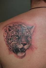 schouder realistische kleuren panter hoofd tattoo patroon