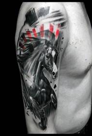 Schulterfarbe realistische Pferd Tattoo-Muster