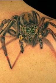 muški na ramenu realističan uzorak tetovaža pauka