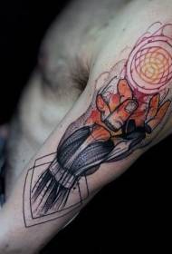käsivarren väri maalaus pallo tatuointi kuva 58694-hartia väri siivet ja rakkaus tatuointi malli