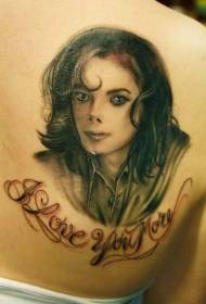 spalla semplice tatuaggio commemorativo Michael Jackson ritratto
