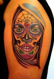 машка боја боја на смртта божица шема на тетоважа шема