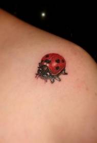 warna bahu lucu realistis gambar tato ladybug