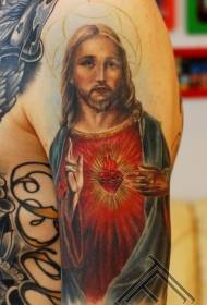 खांदा धर्म येशू टॅटू चित्र थीम