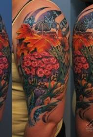 shoulders stunning colorful wildflower tattoo pattern