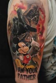 gaya gambaran taktak Darth Vader gambar potret tato