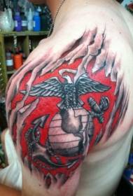 modello tatuaggio tatuaggio color ultrasuoni spalla