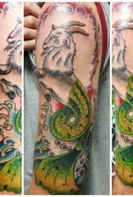 ramenní krásný vzor tetování Kozoroha
