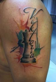 ramena lijepe boje šah tetovaža uzorak