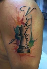 mapewa okongola mawonekedwe a chess tattoo