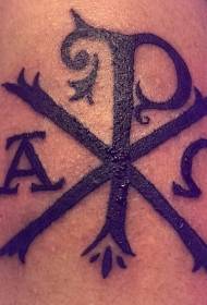 rameno černé speciální křesťanské náboženské tetování vzor