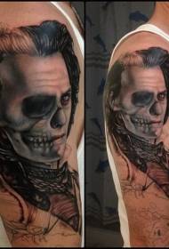 indrukwekkende onafgemaakte schouder man portret tattoo
