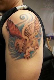 tinta di u spalla à u culore di tatuu di l'animali Griffin