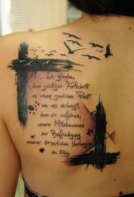 Lettres noires avec motif de tatouage