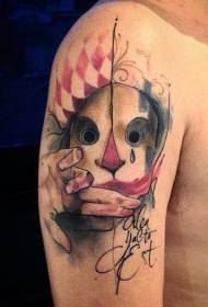 rameno barva klaun maska tetování vzor