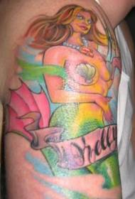 skouderkleur mermaid tattoo patroan