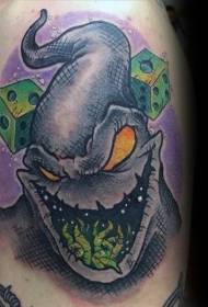 pečiai Juokingi spalvoti vaiduokliai su skorpiono tatuiruotės modeliu