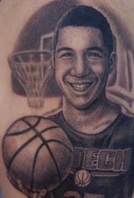 Yelka jigarrang basketbol o'yinchisi zarb naqshlari