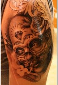 spalla marrone Death Girl Tattoo Pattern